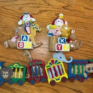 Vintage Circus Nursery Wall Decor Train Set